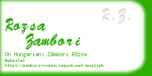 rozsa zambori business card