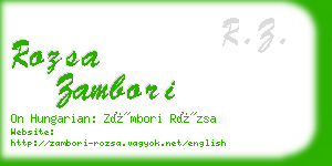 rozsa zambori business card